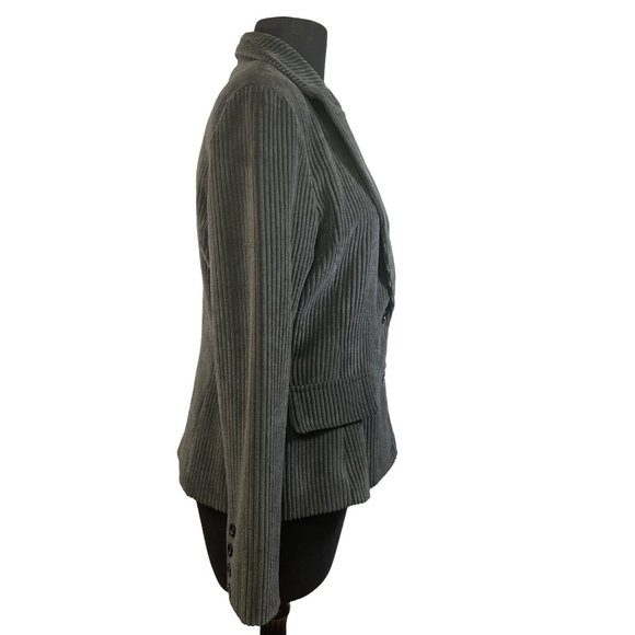 Six Degrees  Size Medium Super Soft Dark Gray Corduroy Blazer Jacket - Picture 5 of 7